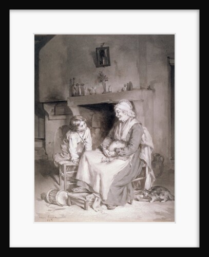 Interior with Old Woman and Boy, 1862 by Paul Soyer