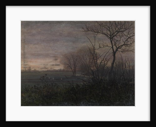 Ploughing at Dusk, 1865 by Leon Bonvin