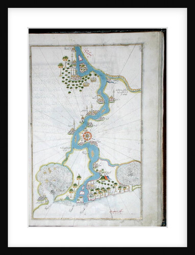 MS W.658 fol.304v Map of the Nile from the Kitab-I Bahriye by Piri Reis
