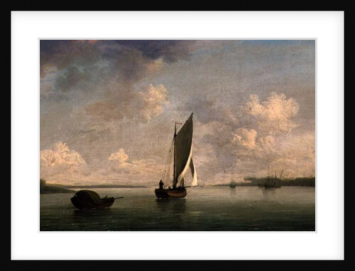 A Smack Under Sail in a Light Breeze in a River, c.1756-9 by Charles Brooking