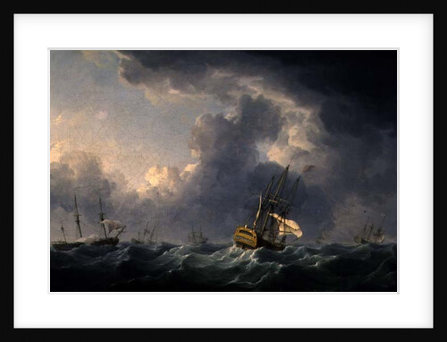 English Ships Running Before a Gale by Charles Brooking