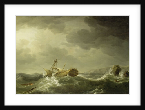 Ship Wrecked on a Rocky Coast, c.1747-50 by Charles Brooking
