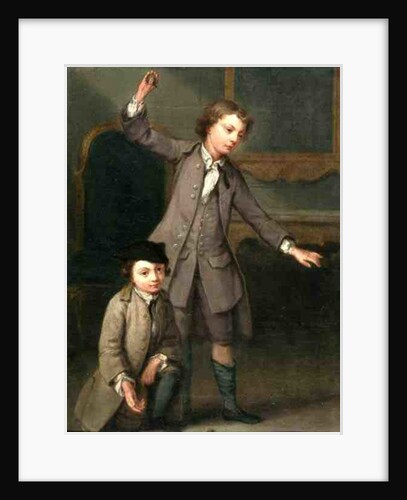 Two Boys of the Nollekens Family, Probably Joseph and John Joseph, Playing at Tops, 1745 by Joseph Francis Nollekens