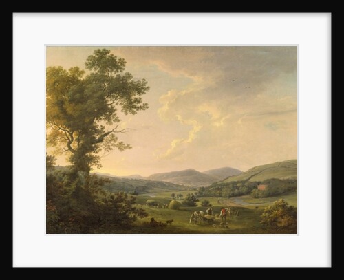 Landscape with Haymakers and a Distant View of a Georgian House, c.1780 by William Ashford