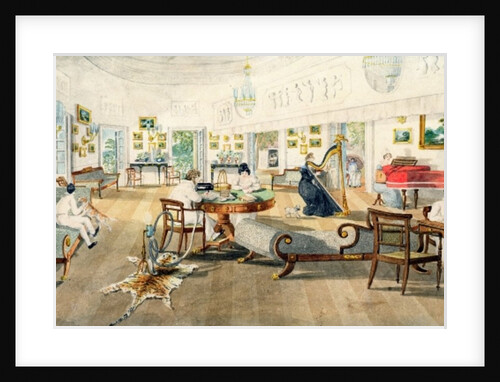 The Summer Room in the Artist's House at Patna, India, 11 September 1824 by Charles D'Oyly