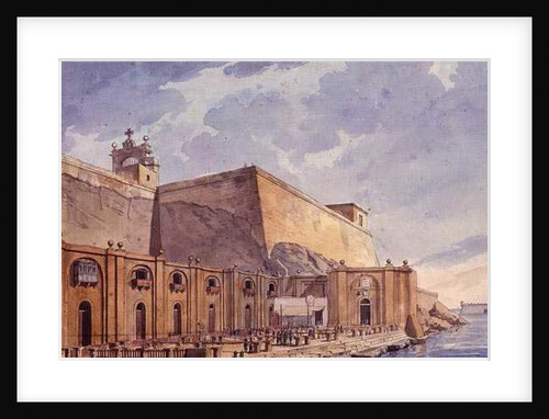 Views in the Levant: Fortified Building at North of a Harbour by William Reveley
