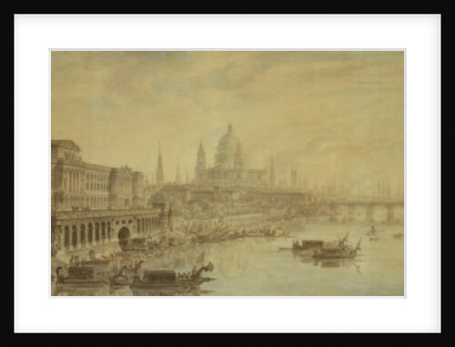 Somerset House, St. Paul's Cathedral and Blackfriars' Bridge by Louis Jean Desprez