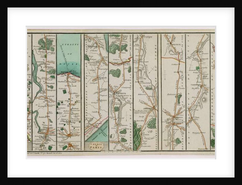 A New Plan of the Road from London to Dover and from Calais to Paris by C. A. Smith
