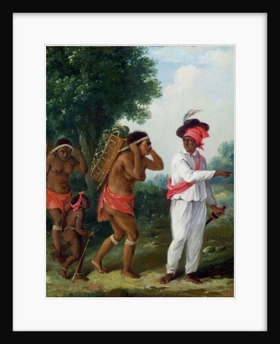 West Indian Man of Colour, Directing two Carib Women with a Child, c.1780 by Agostino Brunias