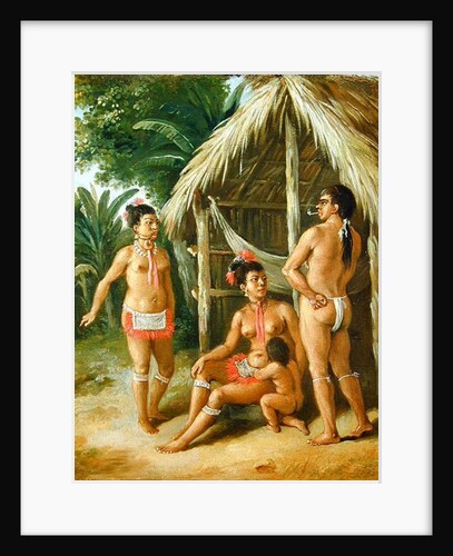 A Leeward Islands Carib Family outside a Hut, c.1780 by Agostino Brunias