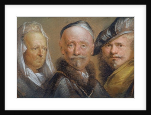 Studies of Five Heads after Rembrandt by Edward Lutterell