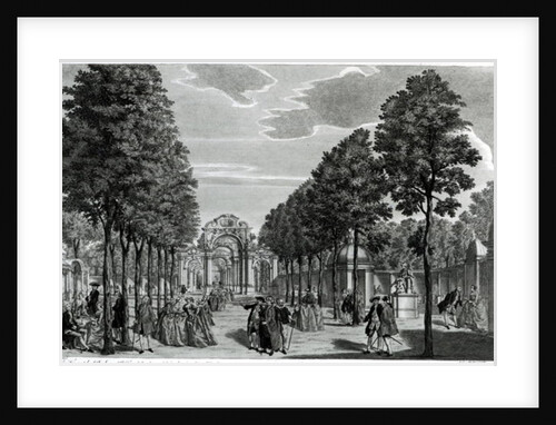 The Triumphal Arches, Handel's Statue in the South Walk of Vauxhall Gardens by Samuel (after) Wale