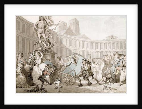 La Place des Victoires, Paris, c.1789 by Thomas Rowlandson