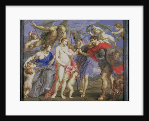 Mars Introduced by Minerva to Occasion, accompanied by Ceres, after a painting by Peter Paul Rubens by Bernard III Lens