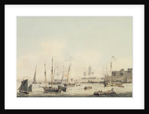 View of Castle Cornet, Guernsey, with Shipping, c.1800 by John Thomas Serres