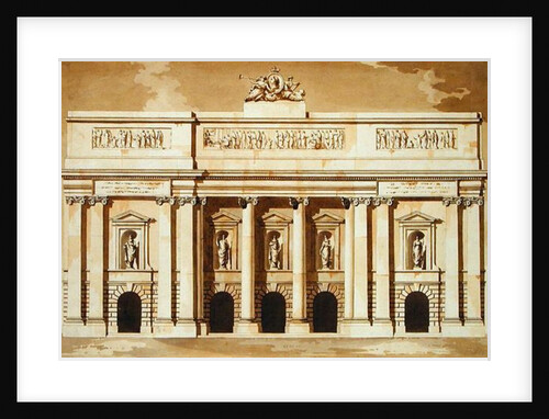 Elevation for the West Front of Parliament House, Dublin, c.1787 by James Gandon