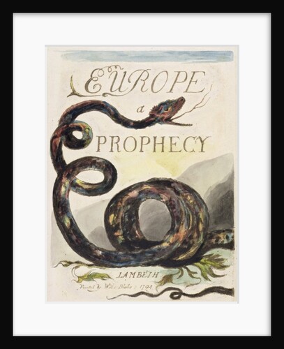 Title Page from 'Europe. A Prophecy', 1794 by William Blake
