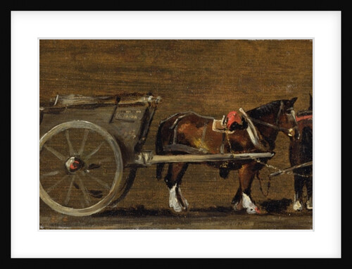 A Farm Cart with two Horses in Harness: A Study for the Cart in 'Stour Valley and Dedham Village, 1814' by John Constable