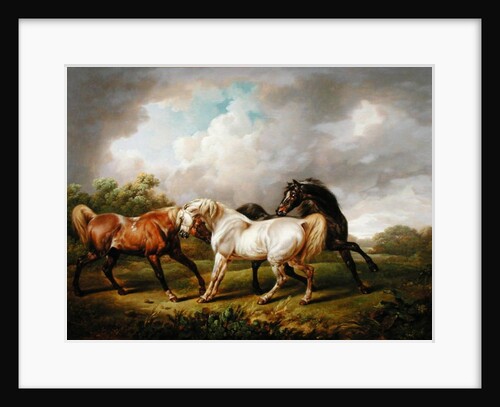Three Horses in a Stormy Landscape by Charles Towne