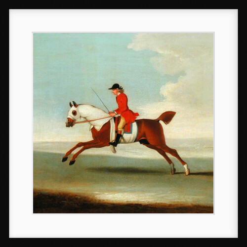 Galloping Racehorse and mounted Jockey in Red by James Seymour