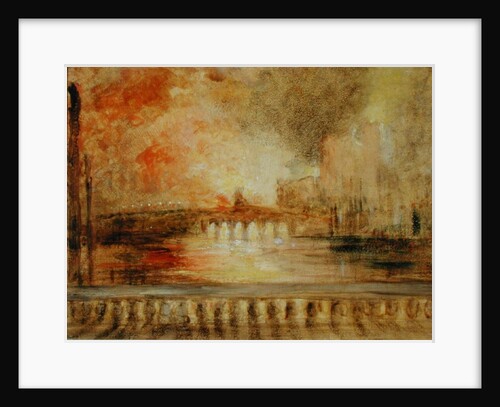 The Burning of the Houses of Parliament, previously attributed to J.M.W. Turner by English School