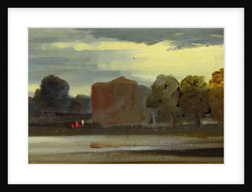 Landscape with Lake previously attributed to J.M.W. Turner and also attributed to Peter de Wint, 1828-29 by English School
