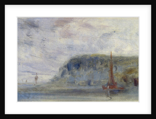 Coast with Cliffs and Boats previously attributed to J.M.W. Turner and also attributed to Peter de Wint by English School