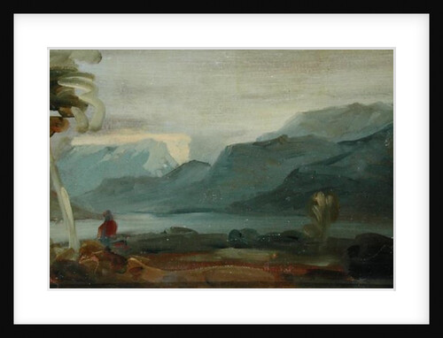 Mountainous Landscape with Figures and Cattle, previously attributed to J.M.W. Turner and also attributed to Peter de Wint, 1806-07 by English School