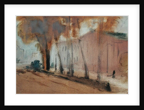 Building with Trees, previously attributed to J.M.W. Turner and also attributed to Peter de Wint, 1825-27 by English School