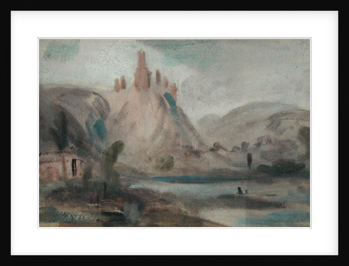 Landscape with a Castle on a Hill, previously attributed to J.M.W. Turner and also attributed to Peter de Wint by English School