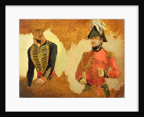 Studies of Royal Horse Artillery Uniform, and of an A.D.C. to the Commander in Chief: a study for 'The Battle of Waterloo' , 1815 by George Jones