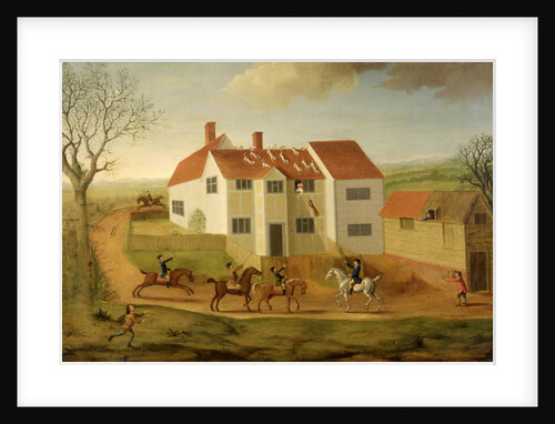 John Sidey and his Hounds at a Farmhouse near Hadleigh, Suffolk by James I Dunthorne