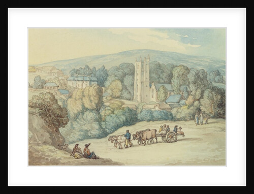 The Church and Village of St. Cue, Cornwall, c.1812 by Thomas Rowlandson