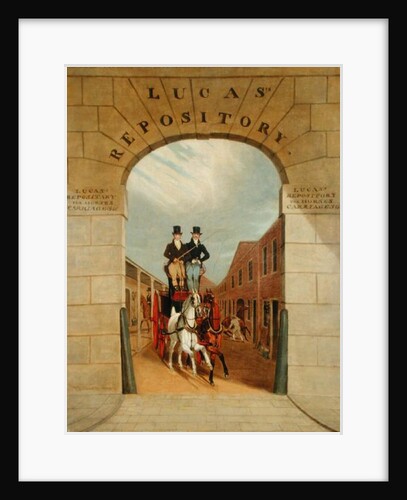 Schooling a Pair in a Brake at Lucas's Yard, Clerkenwell by James Pollard