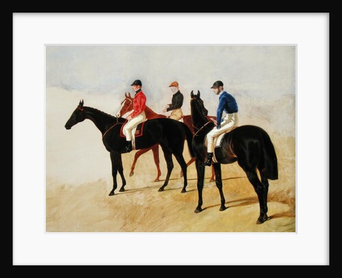 Study of Three Steeplechase Cracks: Allen McDonough on Brunette, Tom Oliver on Discount and Jem Mason on Lottery by John Frederick Herring Snr