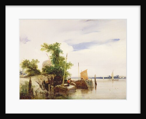 Barges on a River, c.1825-26 by Richard Parkes Bonington