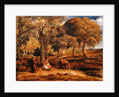 Landscape with Family Group, possibly The Rest on the Flight into Egypt, c.1827 by John Linnell