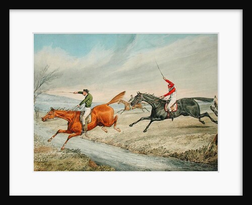 Steeplechasing: Three Riders Taking a Brook by Henry Thomas Alken