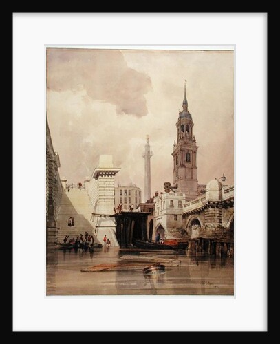 The Church of St. Magnus the Martyr by London Bridge, with Monument in the Background by Thomas Shotter Boys