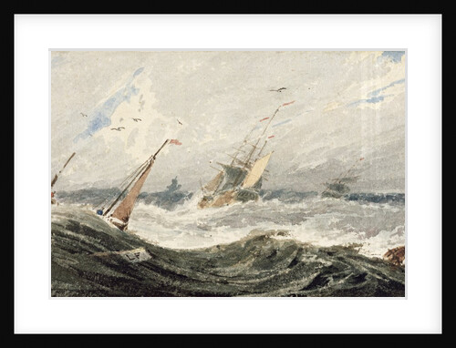 Boats on a Stormy Sea by Francois Louis Thomas Francia