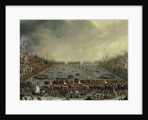 The Frost Fair of the winter of 1683-4 on the Thames, with Old London Bridge in the Distance. c.1685 by English School