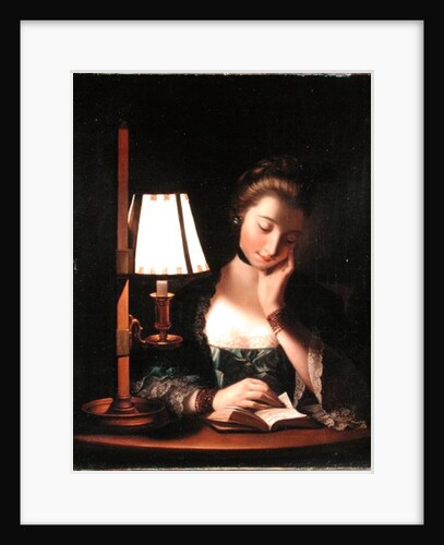 Woman Reading by a Paper-bell Shade, 1766 by Henry Robert Morland