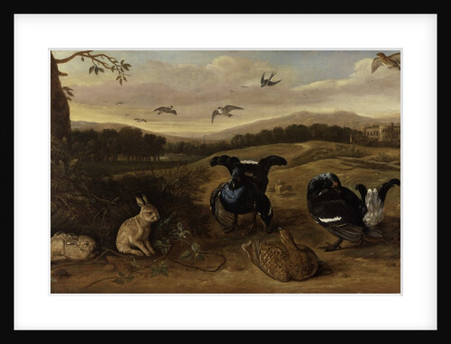 Black game, rabbits and swallows in a park, c.1700 by Leonard Knyff