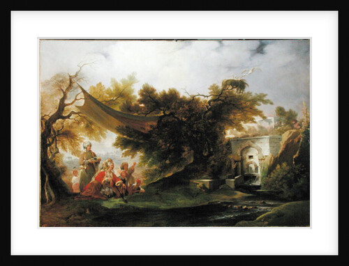 Indian Landscape with Figures near a Stream by William Daniell