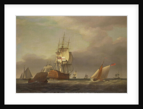 A Seascape with Men-of-War and Small Craft by Francis Holman