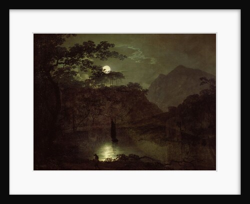 A Lake by Moonlight, c.1780-82 by Joseph Wright of Derby
