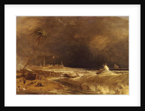 Madras, or Fort St. George, in the Bay of Bengal - A Squall Passing Off, 1833 by William Daniell