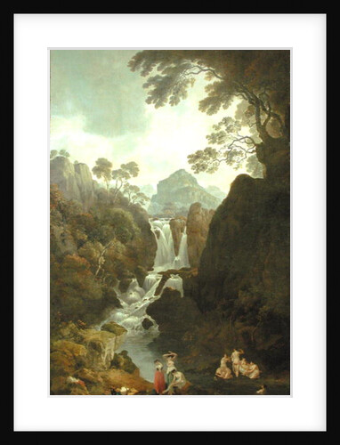 A Waterfall with Bathers, c.1800-17 by Julius Caesar Ibbetson