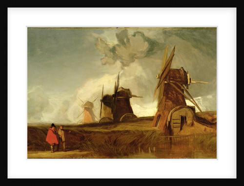 Drainage Mills in the Fens, Croyland, Lincolnshire, c.1830-40 by John Sell Cotman