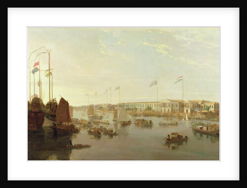 The European Factories, Canton, 1806 by William Daniell